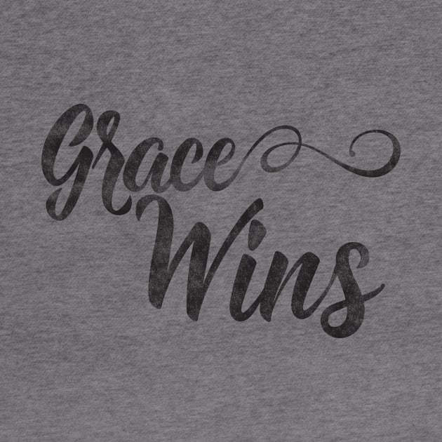 Grace Wins Inspirational Christian T-shirt by lucidghost